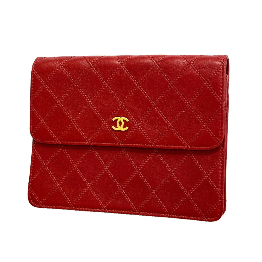 Chanel Bicolore Leather Bag/Pouch, Red, Women's